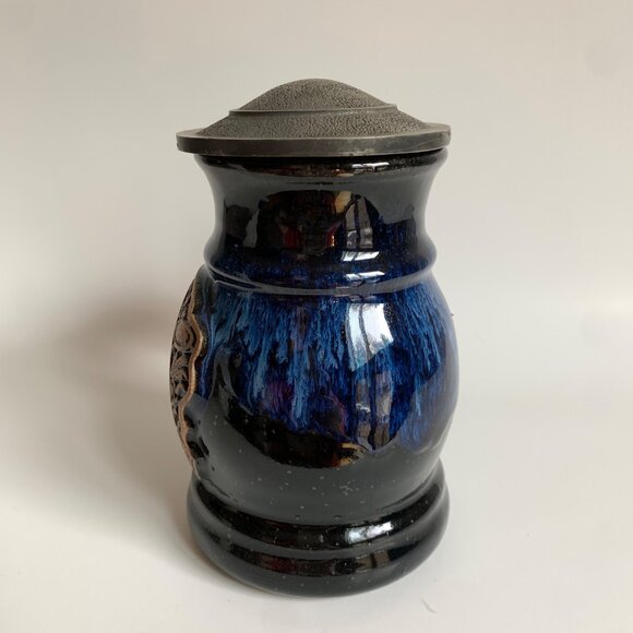 2004 Renaissance Festival Pewter Lidded Beer Stein Pottery Ceramic - Picture 4 of 7